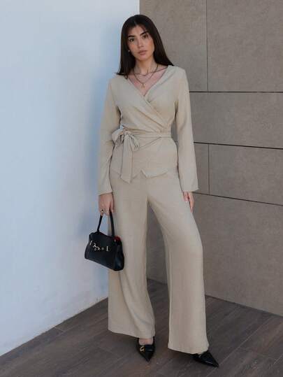 Hitanina 秋季新款收腰衬衫套装