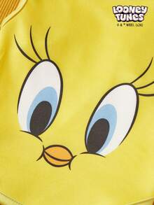 LOONEY TUNES X PETSIN 1件卡通可爱小黄鸟印花黄色猫狗通用弹力舒适狗狗背心