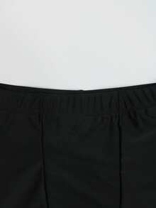 Manfinity Swimmode 男士印花黑色休闲时尚及膝泳裤 - 黑色 - 查看 6