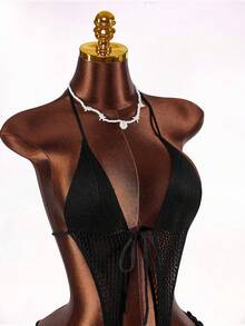 Amplova Women's Halter Backless Rainbow Yarn Jumpsuit, Sexy & Avant-Garde, Suitable For Vacation Outfits - Multicolor - View 5