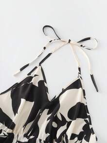SHEIN Franclia Đầm nữ cổ chữ V, không tay, hở lưng, thắt eo, nơ, chất liệu vải dệt in kỹ thuật số, dáng chữ A, phù hợp mặc hàng ngày và đi nghỉ mát biển. Đầm hè nữ phong cách Boho, trang phục đi biển, trang phục nghỉ dưỡng, đầm đi nghỉ mát, trang phục mùa hè cho nữ, đầm đi biển. - Nhiều màu - Xem 5