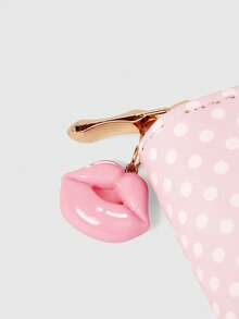Betty Boop | ROMWE 1-Pack, Polka Dot Lip Pattern Minimalist Zipper Change Bag, Suitable For Women - Baby Pink - View 4