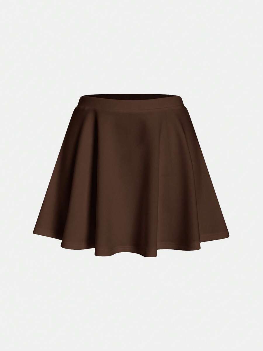 SHEIN BASICS 女士纯色休闲百搭迷你裙