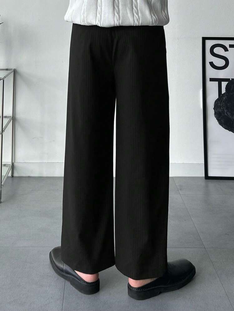 Men's Solid Color Pocket Casual Versatile Commute Suit Pants