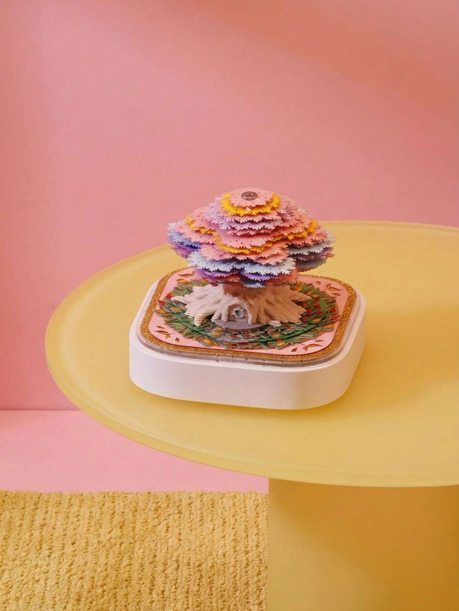 Joivida New Sticky Note Paper Sculpture Desk Calendar, Creative Holiday Gift, Panoramic Colorful Treehouse Paper Sculpture Model Decoration, Perfect For Gifts And Holiday Presents