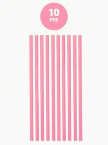 心形吸管，可重复使用塑料吸管，粉色吸管，适用于情人节、生日派对、新娘送礼会、婚礼等场合，厨房用品，礼品，学习用品 - 粉色 - 查看 13