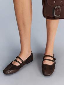 CUCCOO GRLICON Women's Casual Buckle Flat Loafers Valentine's Day - Coffee Brown - View 3