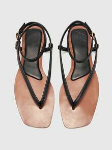 CUCCOO BIZCHIC Women's Simple Fashion Casual Flat Sandals For Daily Wear Valentine's Day - Black - View 10
