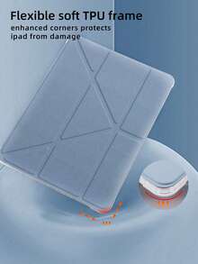1 chiếc ốp bảo vệ iPad có khe cắm bút chì và giá đỡ gấp gọn. - hoa oải hương tím - Xem 7