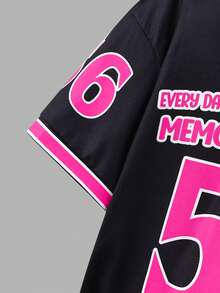 SHEIN 2pcs Young Girls Basketball Jersey Outfit, Numeric Print T-Shirt And Skirt Set, Casual Daily Fashion Versatile Streetwear - Multicolor - View 3