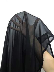 GlowEve CURVE 女士大码简约优雅新款百搭时尚薄雪纺衬衫，外出上衣，夏季度假女装 - 黑色 - 查看 7