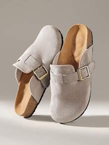 Solecia Zapatos planos casuales y versátiles con diseño de hebilla para mujer - Gris - Ver 6