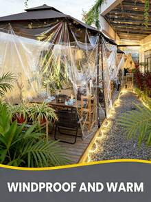 1 Stück Oversized transparenter wasserdichter Sonnenschutz-Pavillon für Garten, Terrasse, Veranda, Pavillon, Pflanzen, Camping, wasserdicht, schneedicht. Outdoor Garten Werkzeug Pavillon, Outdoor Garten Zubehör, Weihnachtsdekoration Outdoor Garten Pavillon, wasserdichte Plane - transparent - Übersicht 7