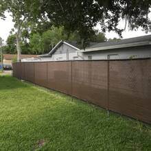 1pc Vinyl Privacy Screen Cover For Balcony, Deck & Pool Fence Railing, Durable Zip-Tied Apartment Balcony Screen For Patio, Porch, & Chain-Link Fencing - Coffee Brown - View 2