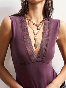 Bohemela Áo tank top nữ phong cách Y2K Boho miền Tây, thích hợp cho các lễ hội âm nhạc, phối màu loang lổ và giặt mài, kiểu dáng mùa hè, áo cơ bản, áo tank top bốn mùa, hoàn hảo cho những buổi đi chơi thường ngày, tụ họp bạn bè, lễ hội âm nhạc, mặc nhiều lớp khi đi dự tiệc hoặc mặc ở nhà thư giãn. - Màu tím - Xem 6