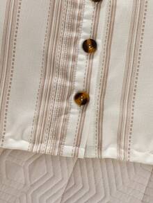 男婴条纹衬衫套装（2件套），春夏新款幼儿短袖上衣和短裤休闲装 - 彩色 - 查看 6