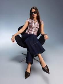 CUCCOO GRLICON Giày sandal da bóng cổ điển mũi nhọn, khóa đôi, gót thấp, quai hậu, đa năng, độc đáo, chất liệu cao cấp, giày nữ kiểu Pháp thanh lịch, giày da bóng mũi nhọn gót thấp, thiết kế khóa đôi phía sau, thoải mái khi mang hàng ngày, thích hợp cho ngày Valentine. - Cà phê nâu - Xem 2