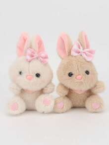 POKOJA LAND 4个15厘米/5.90英寸复活节兔子毛绒玩具，可爱动物兔子带蝴蝶结，填充动物玩偶，装饰创意礼物，适合儿童生日派对、家居装饰、女孩房间装饰 - 彩色 - 查看 10