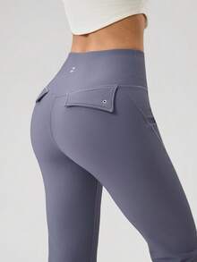 OutZeal Women Tummy Control Thermal Lined Pocket Blue Sports Legging Winter Camping Hiking - Blue - View 6