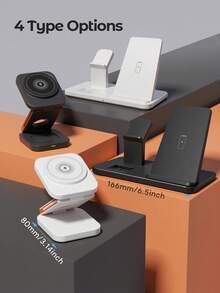 Teckwe 15W 快速三合一无线充电支架，无线充电器，通用充电站，适用于手机（16/15/14/13/12/11/Pro/Max/XS）、手表（Ultra/SE）和耳机（Pro 2/Pro） - 彩色 - 查看 8