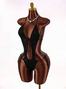 Amplova Women's Halter Backless Rainbow Yarn Jumpsuit, Sexy & Avant-Garde, Suitable For Vacation Outfits - Multicolor - View 1