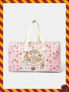 HARRY POTTER X SHEIN 可爱女士大容量卡通图案手提包，旅行包，手提包，过夜度假行李包，旅行行李包，大容量防水健身包，周末随身手提包 - 粉色 - 查看 2