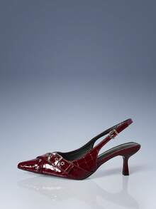 CUCCOO GRLICON 女士高跟鞋，Y2K风格，朋克摇滚，机车风，适合万圣节、圣诞节、派对等场合 - 紅色 - 查看 2