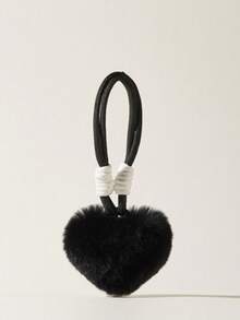 Joivida 1Pc Genuine Rex Rabbit Fur Red Bracelet – Fluffy Heart Bag Charms Cute Wholesale Pendants Toys - Multicolor - View 4