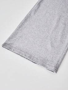 SHEIN Sparklyn 2件套 少女休闲时尚露肩字母印花宽松T恤和阔腿灰色裤子，春夏款 - 彩色 - 查看 8