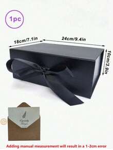 可折叠加厚纸板礼盒，长方形，磁性盒盖，带丝带，适用于伴郎邀请、婚礼、圣诞节、万圣节、生日礼物包装 - 彩色 - 查看 7