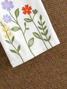 Cozy Pixies 女婴立体花卉图案圆领荷叶边蝴蝶结无袖收腰连体衣，百搭舒适 - 白色 - 查看 8