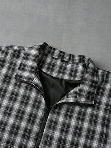 PAVTROS Áo khoác nam kẻ caro dáng casual có khóa kéo - Nhiều màu - Xem 9