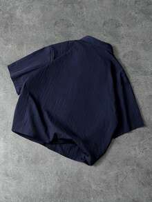 PAVTROS 男士休闲日常百搭刺绣衬衫 - 黑色 - 查看 4