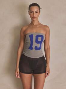 MUSERA 夏季运动休闲抹胸上衣，适合日常穿着，展现街头风尚。 - 灰色 - 查看 1