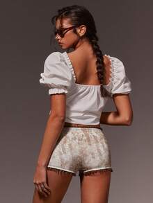 Athîral Women's Casual Mini Shorts With Deer Texture Pattern - Multicolor - View 2