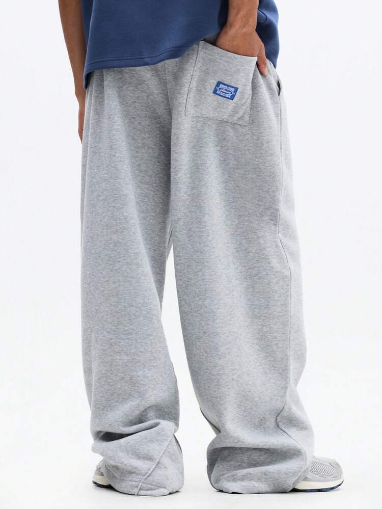 Relaxed Fit Heathered Sweatpants With Clean Waistband