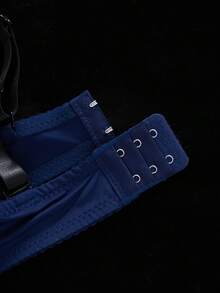 DesireSculpt Women's Fashion Rhinestone Strap Underwire Push-Up Bra - Blue - View 5