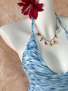 Elamini Women's Casual Island Beach Ombre Yarn Fitted Backless Knit Dress, Spring/Summer - Multicolor - View 5