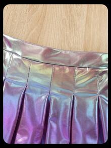 Elladie kids Young Girls' Fashionable Cute Ombre Pleated Skirt - Lilac Purple - View 3