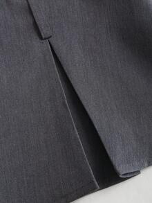 Sweetra 时尚A字收腰短裤，学院风十足，百搭夏季休闲装，修身显瘦 - 灰色 - 查看 6