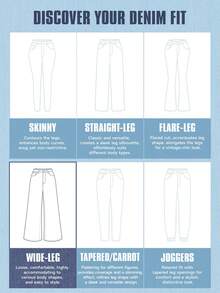 SHEIN Essnce Light Blue Casual Mid-Rise Straight Leg Everyday Jeans - Blue - View 6