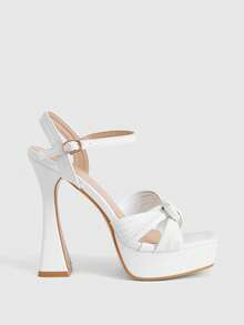 CUCCOO LuxiPop Women Heeled Sandals - White - View 1