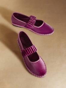 Rosivie 女士休闲百搭通勤简约平底鞋 - 紫色 - 查看 1