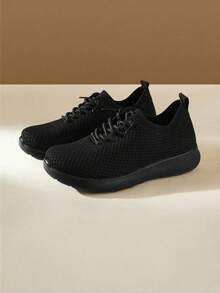 CUCCOO EASI Women's Casual Soft Bottom Breathable Mesh Shoes, Low Vamp Mesh Fabric Shoes, Versatile Shoes - Black - View 5