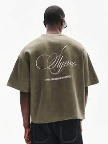 STYNVO Men's Minimalist Printed Round Neck Short Sleeve T-Shirt