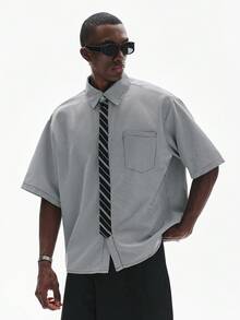 STYNVO 男士休闲短袖衬衫配领带