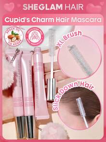 SHEGLAM HAIR Cupid's Charm Style Keeper Hair Mascara,Pink Frizz & Flyaway Hair Taming Wand,Hair Finishing Stick,Soft Hold Without Clumps,No Sticky Residue, Easy To Rinse Out,Sweat-Proof Formula That Lasts Through Work, Outings And Leisure For Flyaways & Baby Hairs