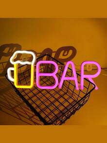 1PC Neon Bar Sign,LED Neon Bar Cup Logo , Battery Or USB Powered Neon Light For Home Bar, Bar, Party Wall Decor - Multicolor - View 13