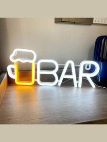 1PC Neon Bar Sign,LED Neon Bar Cup Logo , Battery Or USB Powered Neon Light For Home Bar, Bar, Party Wall Decor - Multicolor - View 4