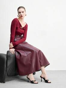 CUCCOO BIZCHIC 黑色高光泽金色搭扣高跟穆勒鞋，时尚尖头细高跟鞋，适合女性，商务、优雅晚宴及派对穿着。 - 黑色 - 查看 6